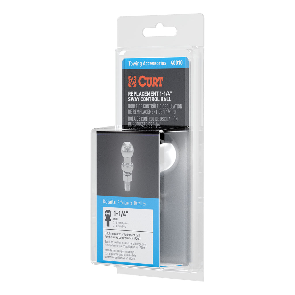Replacement 1-1/4" Sway Control Ball (5/8" X 1-3/4" Shank Packaged)