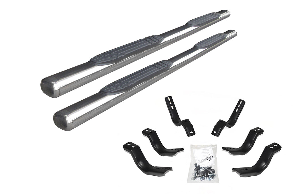 Go Rhino - 104443280PS - 4" 1000 Series Side Steps With Mounting Bracket Kit - Polished Stainless Steel