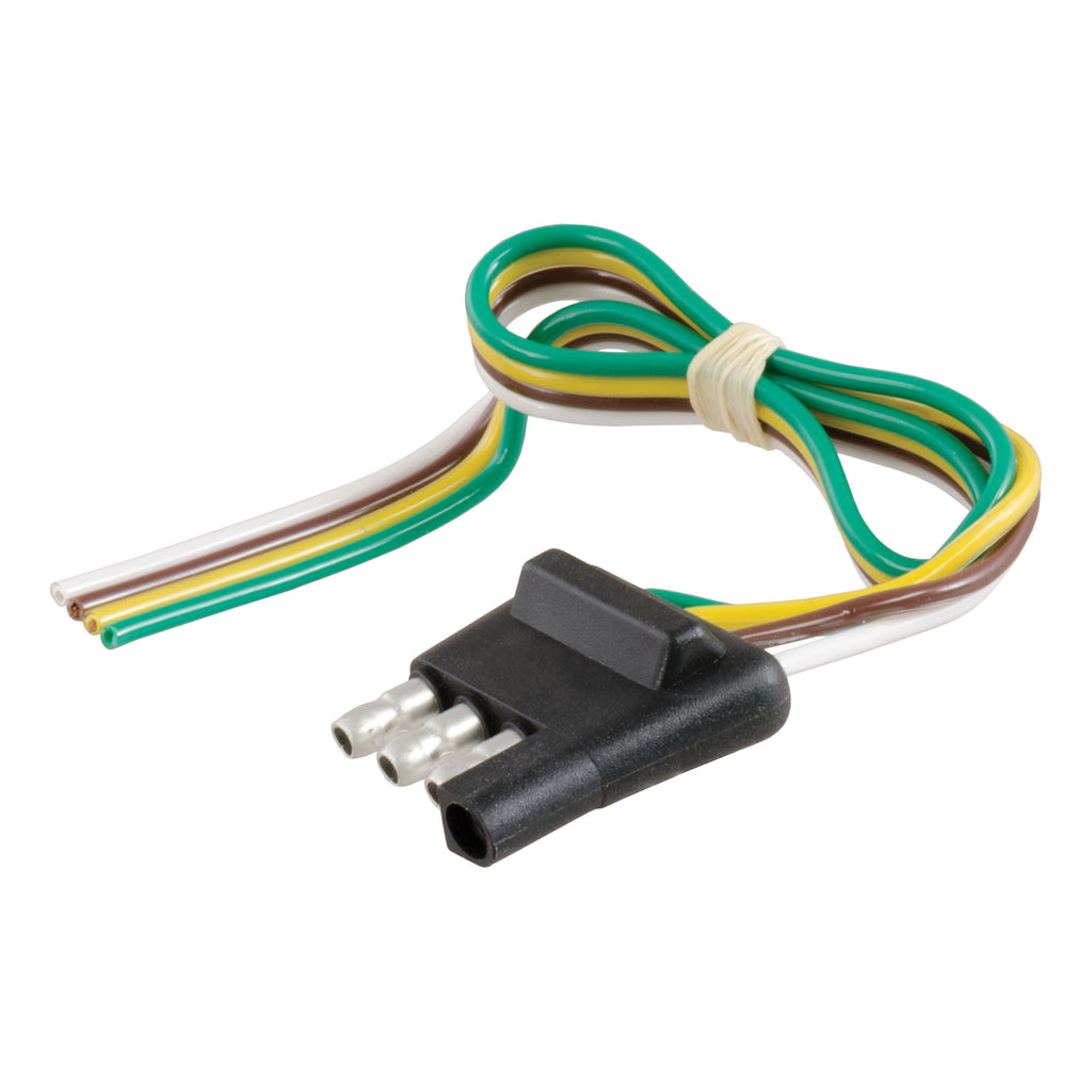 4-Way Flat Connector Plug With 12" Wires (Trailer Side)