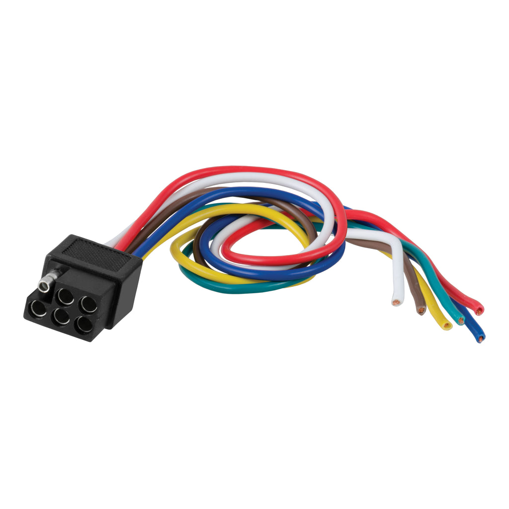6-Way Square Connector Socket With 12" Wires (Vehicle Side Packaged)
