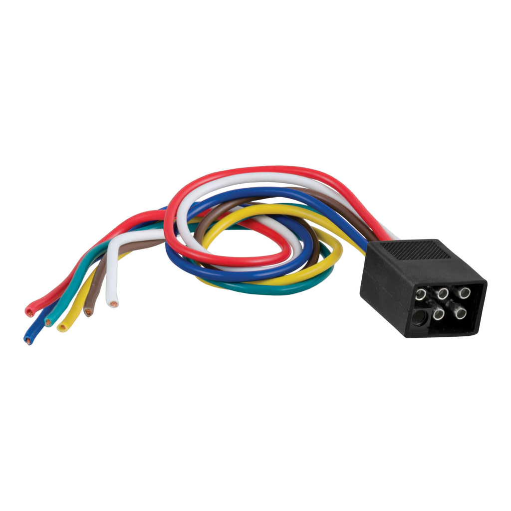 6-Way Square Connector Plug With 12" Wires (Trailer Side Packaged)