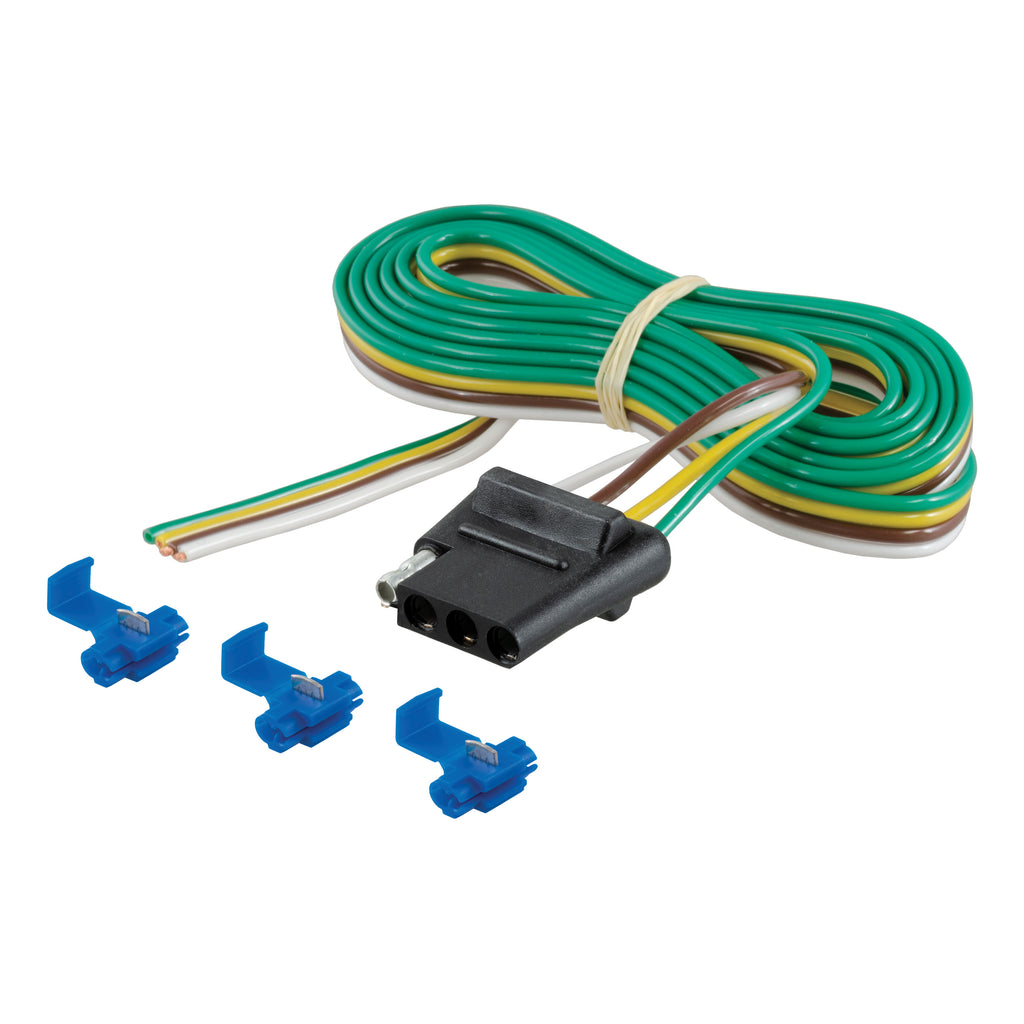 4-Way Flat Connector Socket With 60" Wires & Hardware (Vehicle Side Packaged)