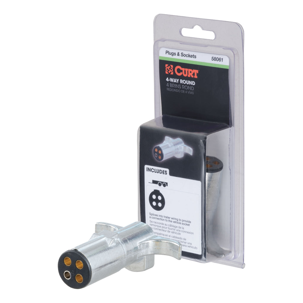 4-Way Round Connector Plug (Trailer Side Packaged)