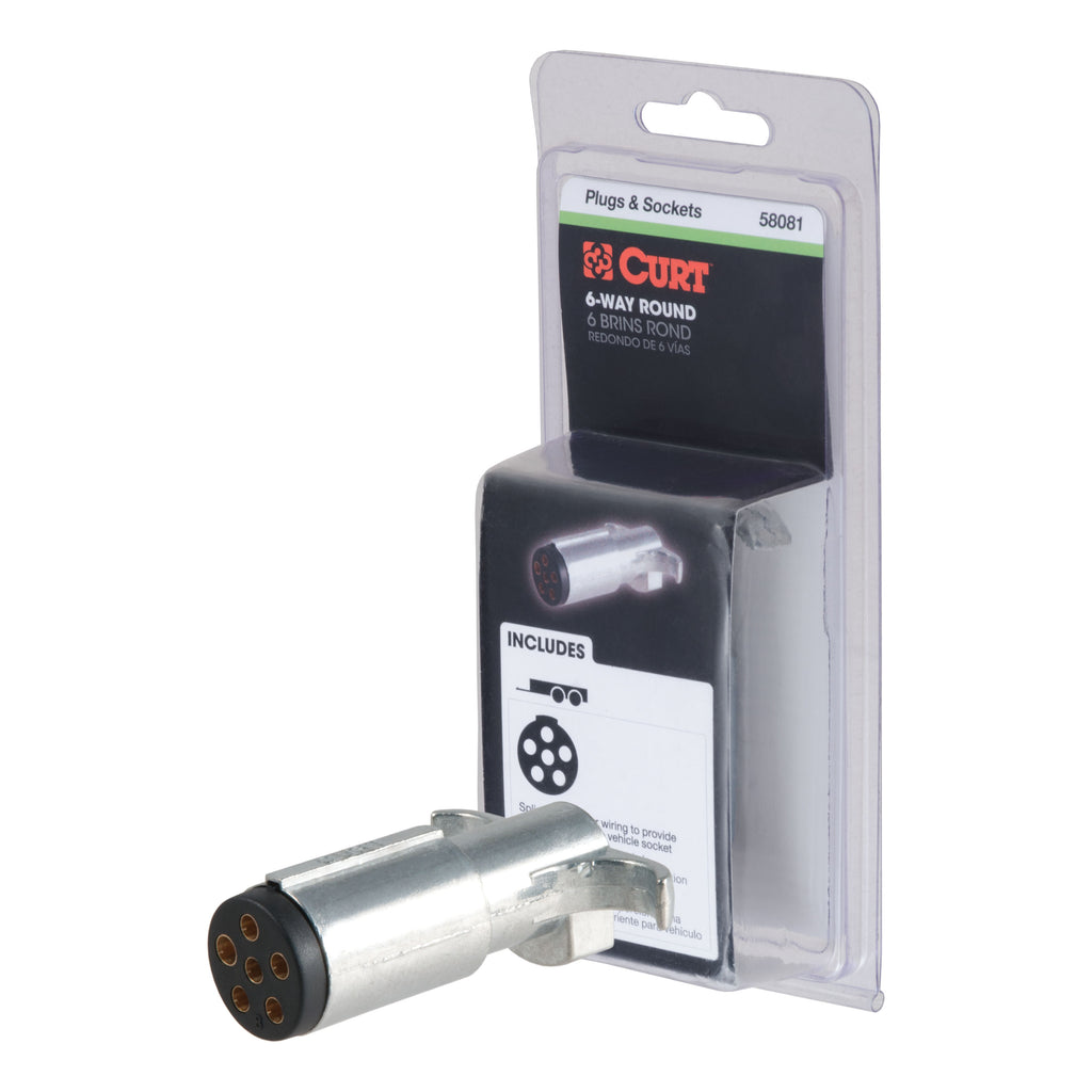 6-Way Round Connector Plug (Trailer Side Packaged)