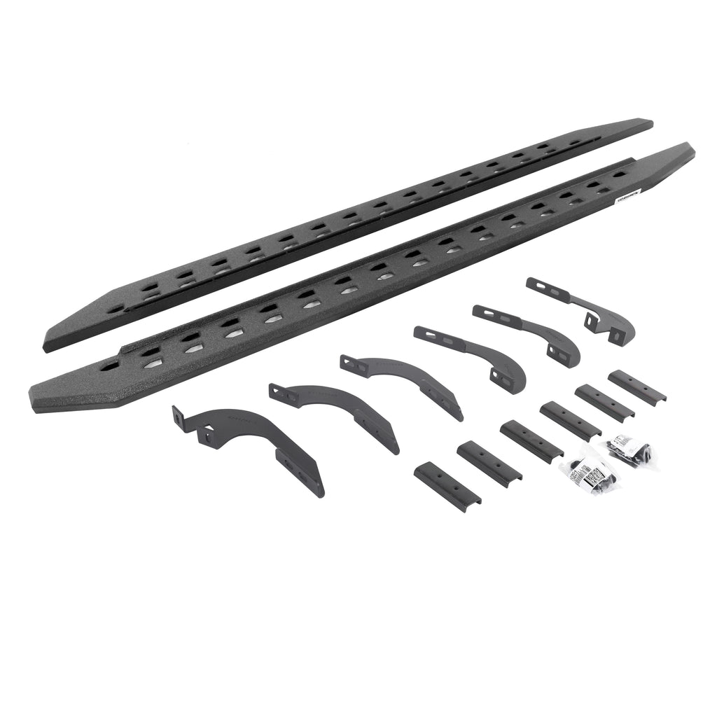 Go Rhino - 69443280ST - RB20 Slim Line Running Boards With Mounting Bracket Kit - Protective Bedliner Coating