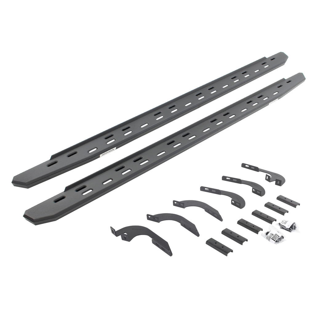 RB30 Slim Line Running Boards With Mounting Bracket Kit - Double Cab Only