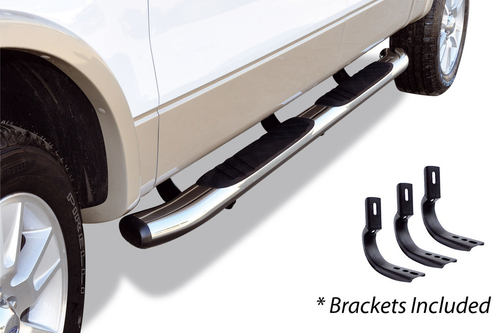Go Rhino 685449980CC - 5" OE Xtreme Composite SideSteps With Mounting Bracket Kit - Chrome