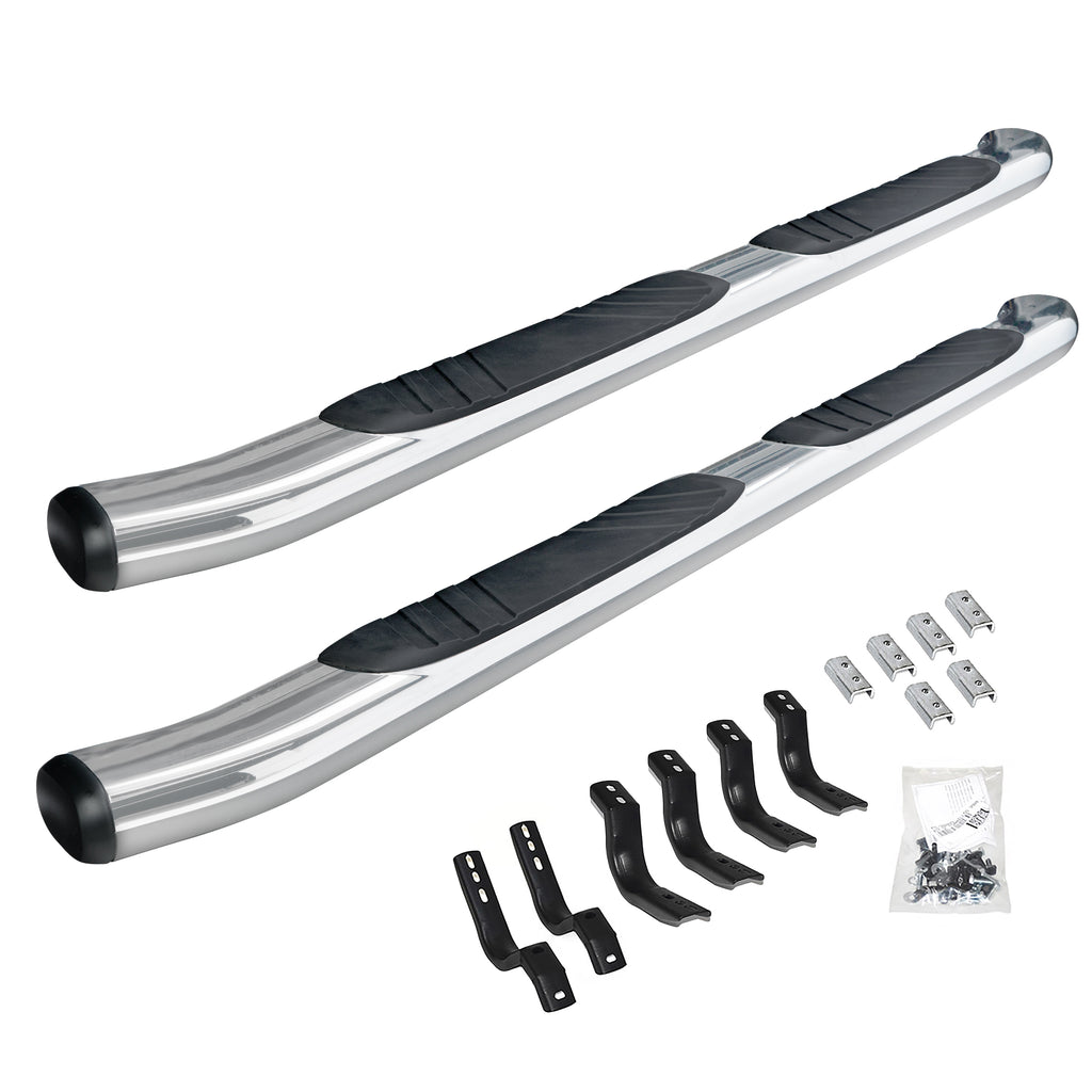 Go Rhino - 685443280CC - 5" OE Xtreme Composite Side Steps With Mounting Brackets Kit - Chrome - Chrome
