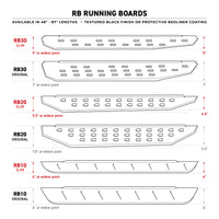 Go Rhino 6960428020T - RB30 Running Boards With Mounting Brackets & 2 Pairs Of Drops Steps Kit - Protective Bedliner Coating