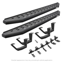 Go Rhino - 6943068020T - RB20 Running Boards With Mounting Brackets & 2 Pairs Of Drop Steps Kit - Protective Bedliner Coating