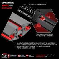 Go Rhino 5935061T - SRM500 - Side Rail Kit For 65" Long Rack - Textured Black