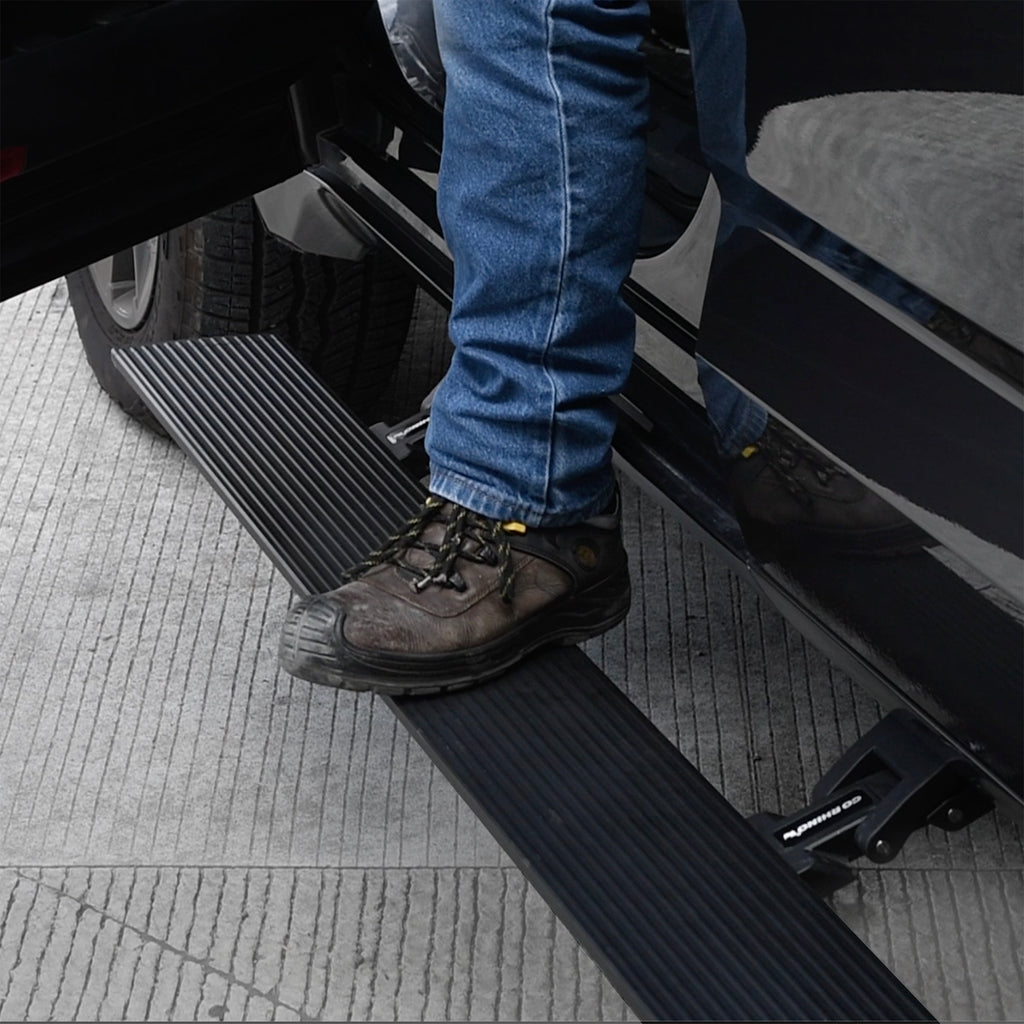Go Rhino 20443587PC - E1 Electric Running Boards With Mounting Brackets - Textured Black
