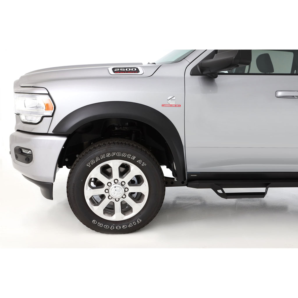 Bushwacker 50067-02 Black Extend-A-Fender Style Smooth Finish Front Fender Flares for 2019-2022 Ram 2500/3500 Includes Dually