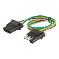4-Way Flat Connector Plug & Socket with 12" Wires (Packaged)