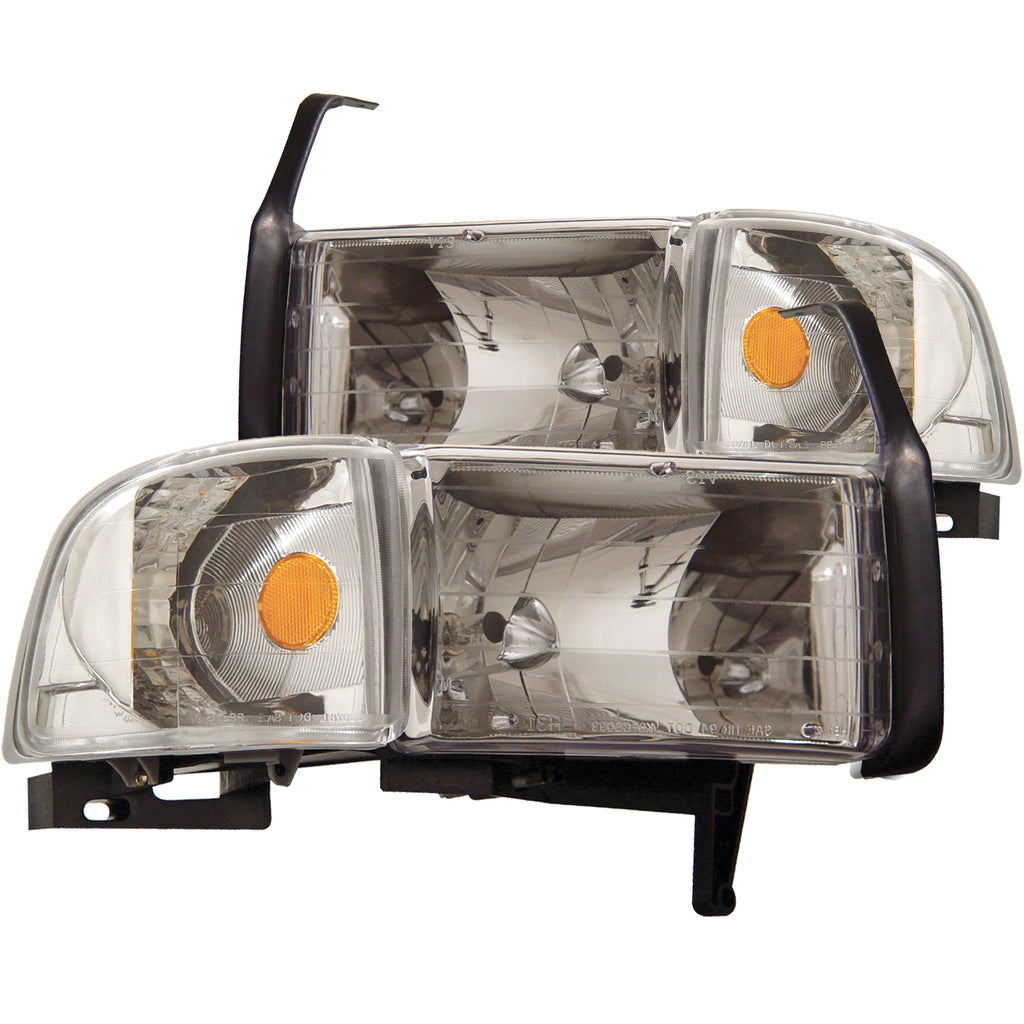 ANZO USA-111068 | Crystal Headlight Set; Clear Lens; Chrome Housing;Pair