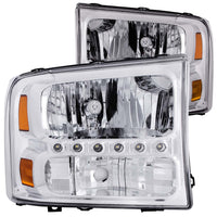 ANZO USA-111088 | Crystal Headlight Set; Clear Lens; Chrome Housing;Pair w/1 pc. LED; Not For Use w/Sealed Beam Headlights;