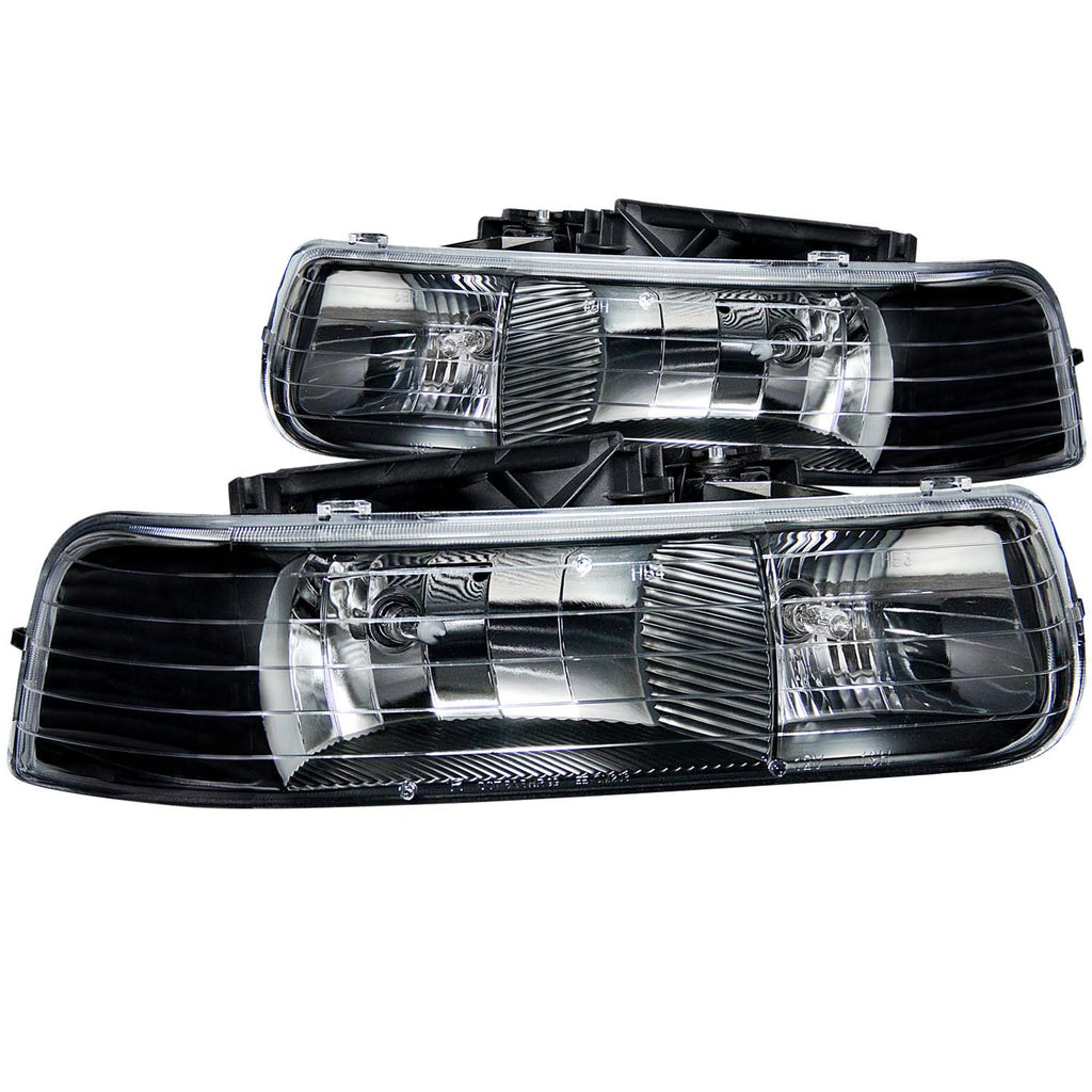 ANZO USA-111155 | Crystal Headlight Set; Clear Lens; Black Housing;Pair