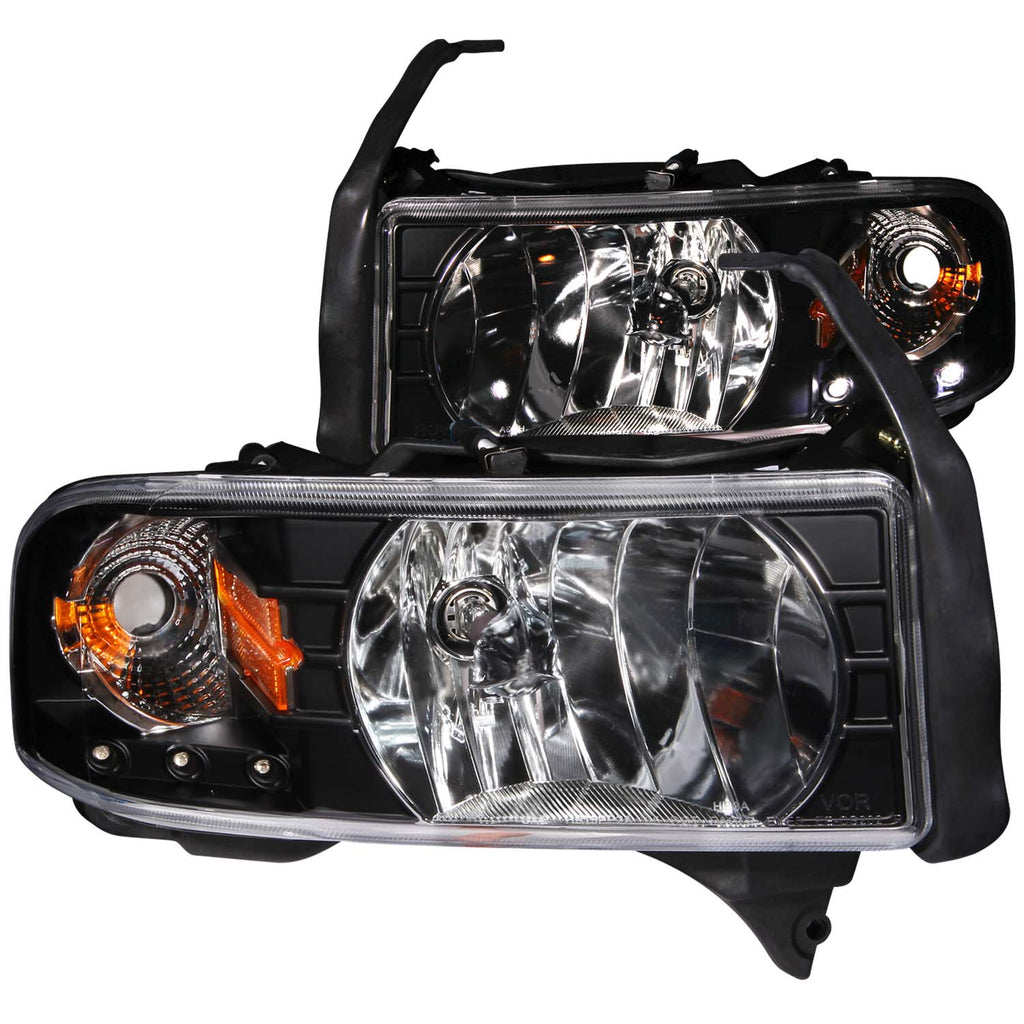 ANZO USA-111205 | Crystal Headlight Set; Clear Lens; Black Housing;Pair w/1 pc. LED;