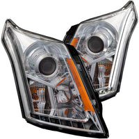 ANZO USA-111307 | Projector Headlight Set; Clear Lens; Chrome Housing;Pair w/Plank Style Design;