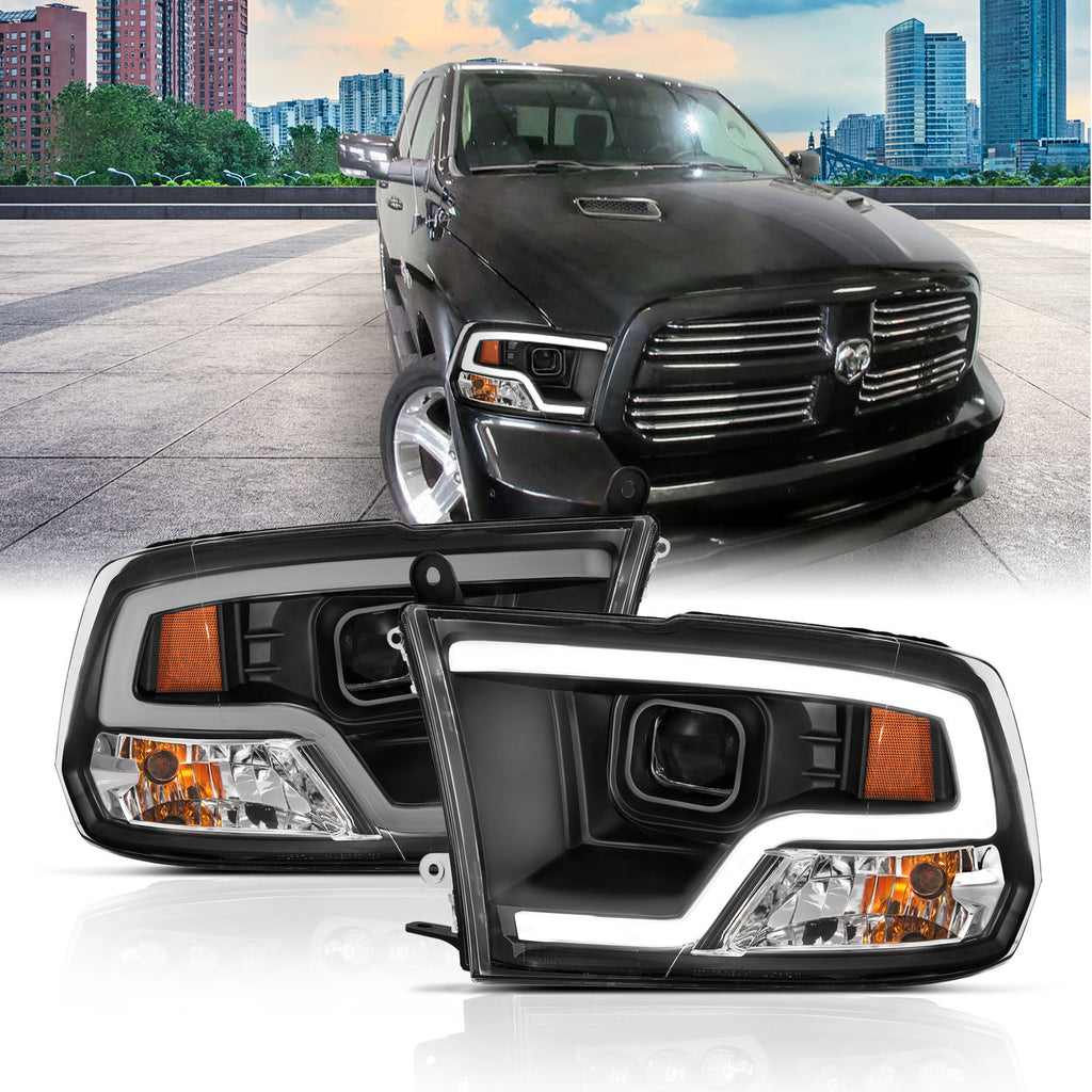 ANZO USA-111404 | Projector Headlights Plank Style Design Black w/ Halo