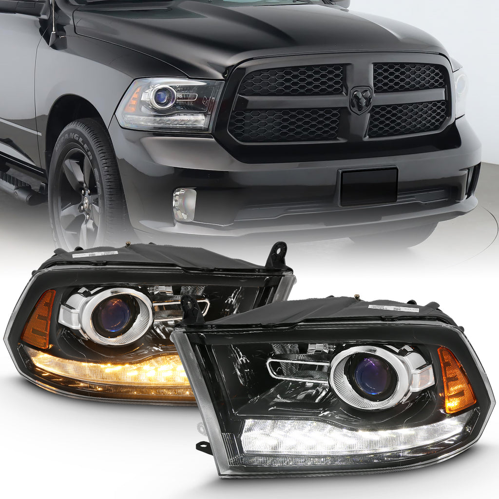 ANZO USA-111439 | PROJECTOR PLANK STYLE SWITCHBACK H.L HALO BLACK AMBER (OE STYLE)