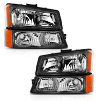ANZO USA-111452 | Crystal Headlights; Black Housing; Clear Lens; w/Signal Lights; 4pcs