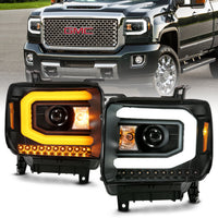 ANZO USA-111487 | Projector Headlights Plank Style Black w/ Switchback