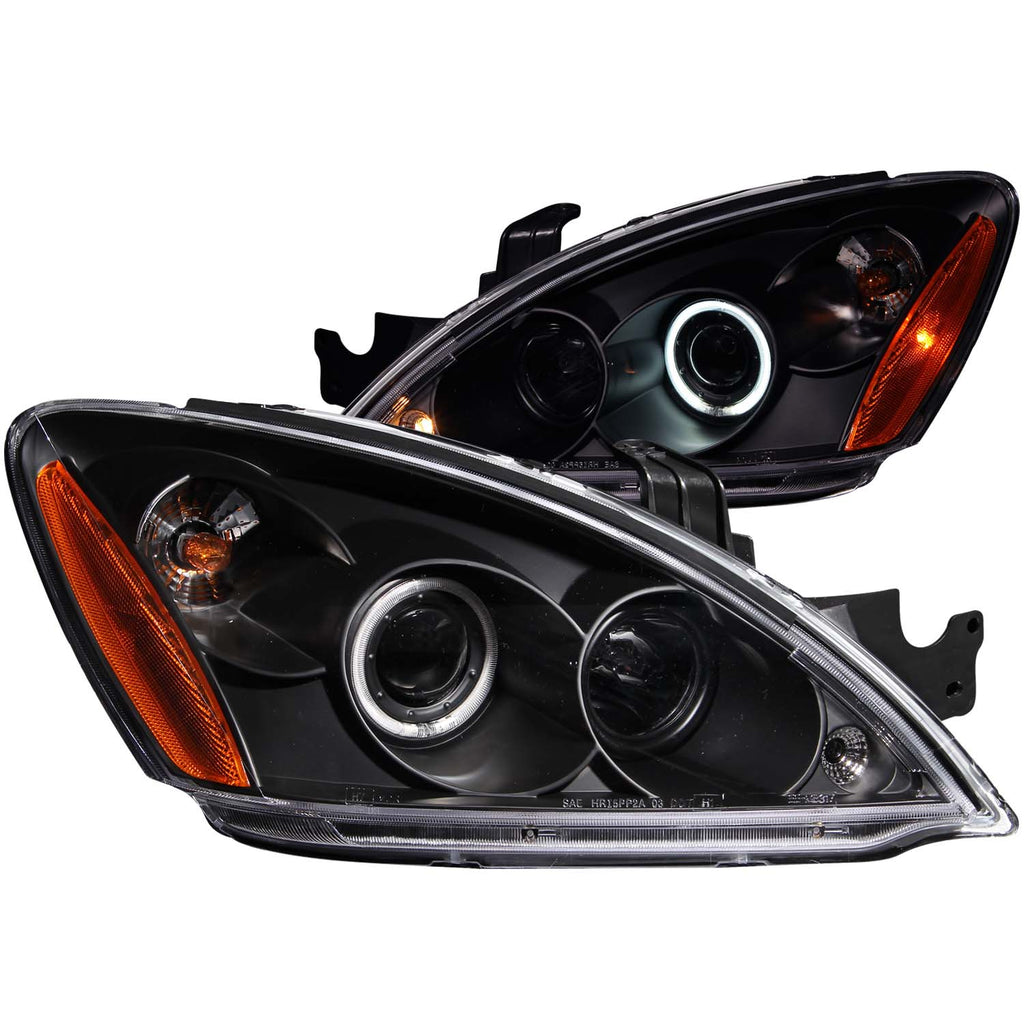 ANZO USA-121102 | Projector Headlight Set w/Halo; Clear Lens; Black Housing;Pair CCFL;
