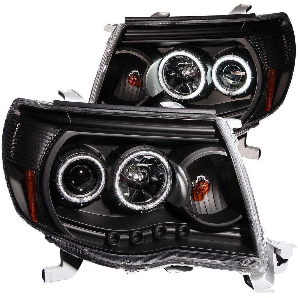 ANZO USA-121282 | Projector Headlight Set w/Halo; Clear Lens; Black Housing;Pair