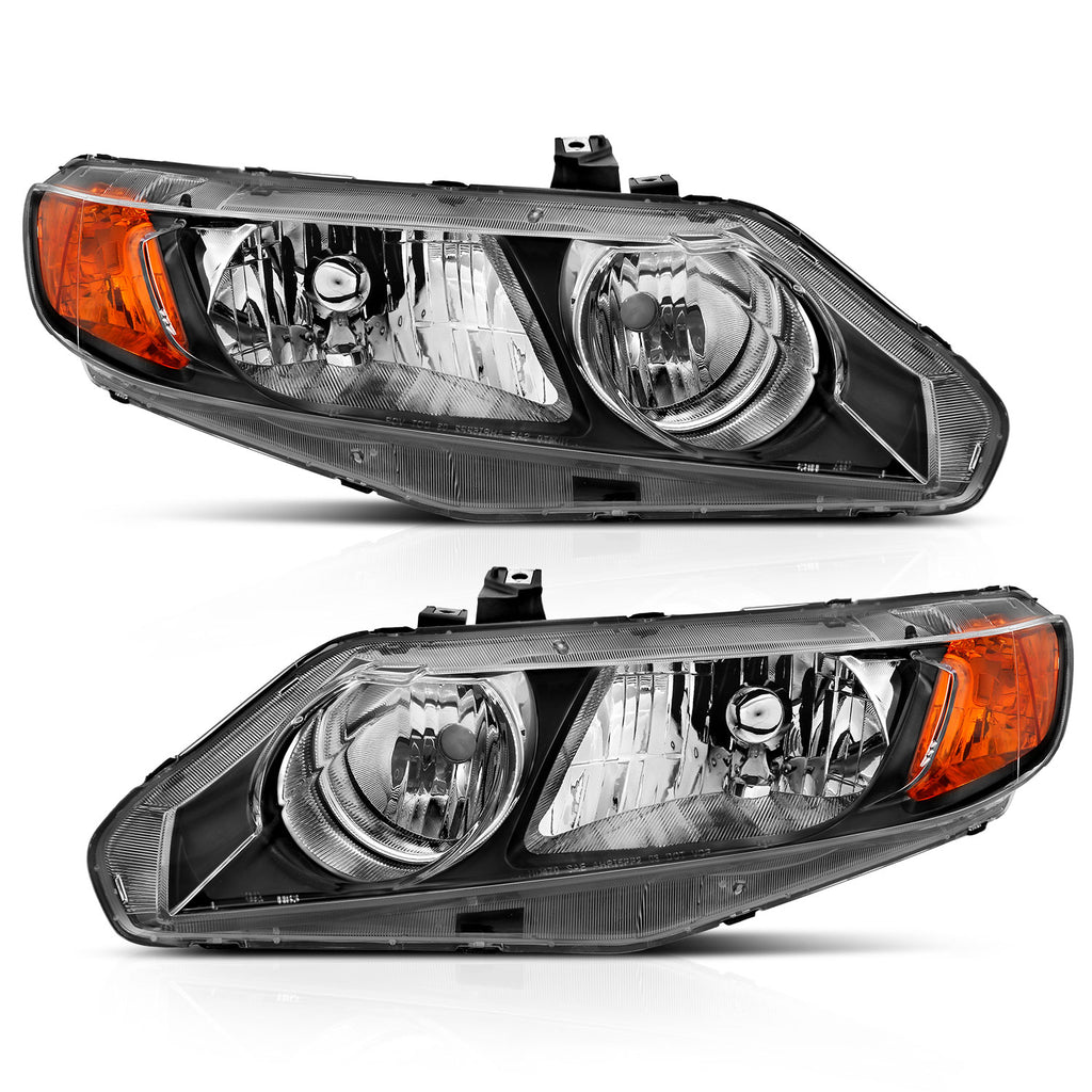 ANZO USA-121547 | Crystal Headlights; Black Housing; Clear Lens; Pair  (OE Replacement)