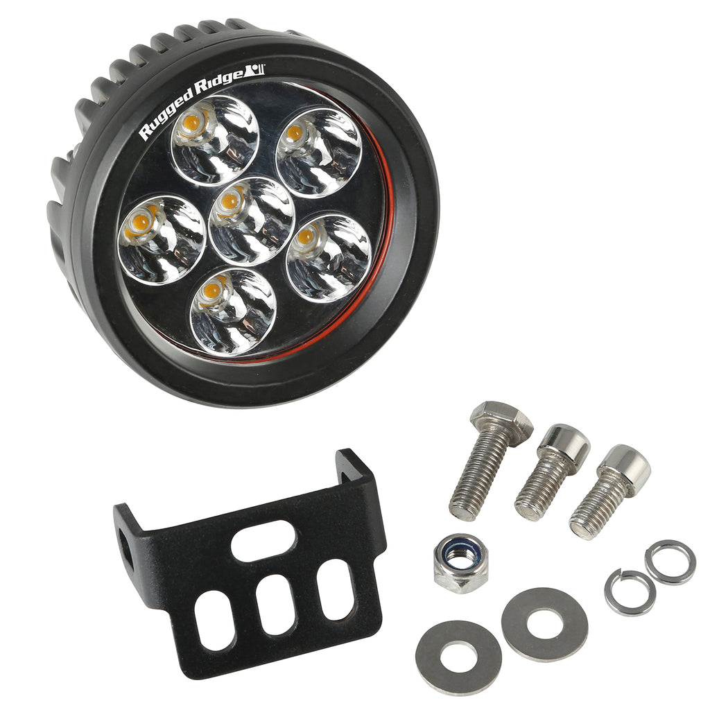 Rugged Ridge 15209.01 | 3.5 Inch Round LED Driving Light, 18 Watt, 1040 Lumens