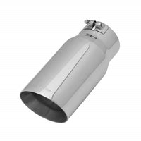 Flowmaster 15376 Exhaust Tip - 5.00 in. Angle Cut Polished SS Fits 4.00 in. Tubing - Clamp on