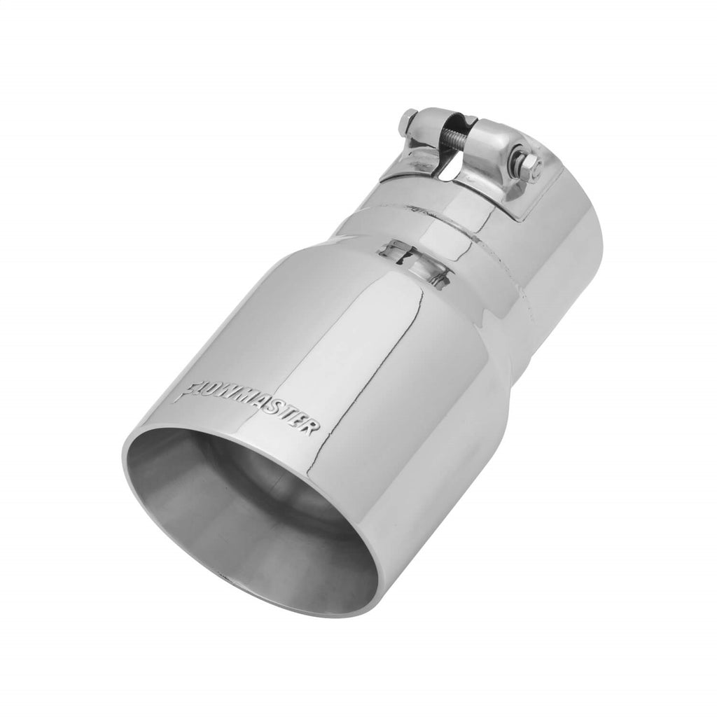 Flowmaster 15377 Exhaust Tip - 4.00 in. Angle Cut Polished SS Fits 3.00 in. Tubing - Clamp on