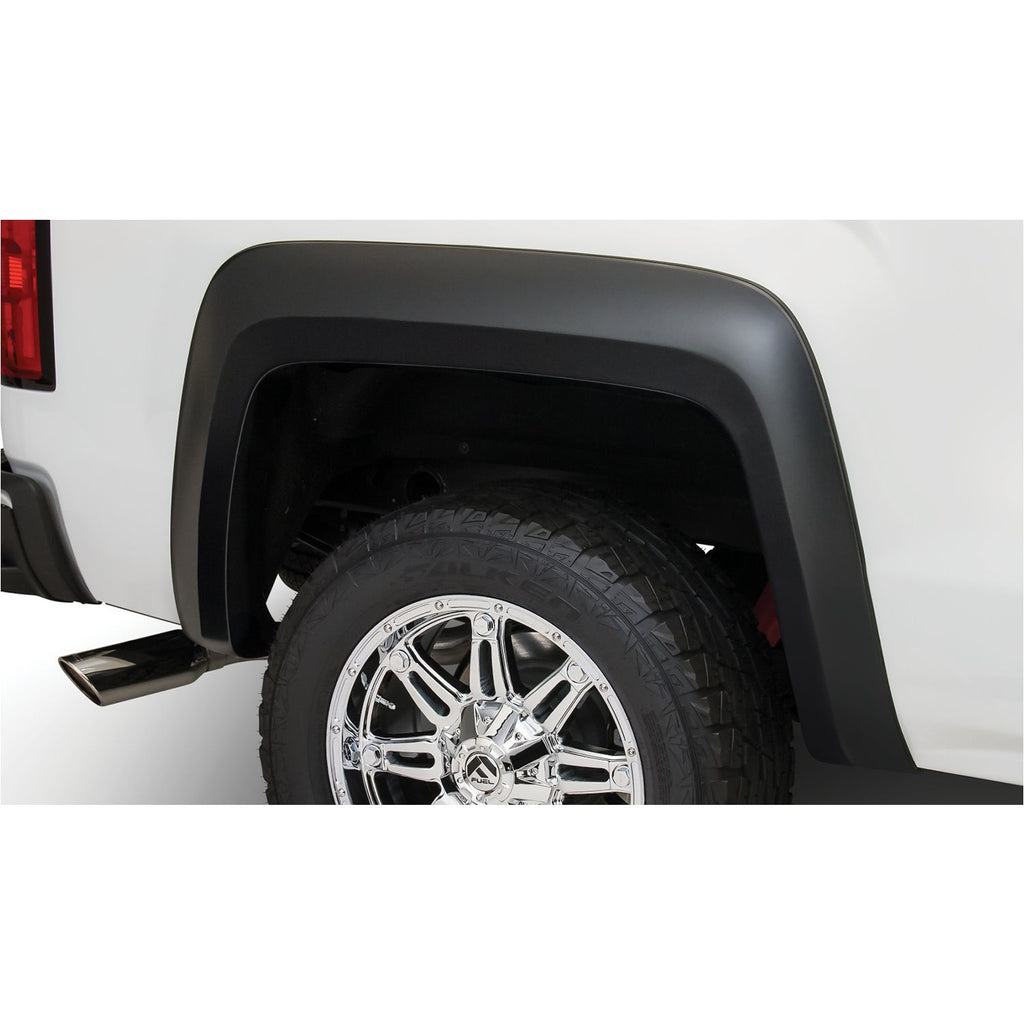 Bushwacker 40100-02 Black Extend-A-Fender Style Smooth Finish Rear Fender Flares for 2019 GMC Sierra 1500 Limited 2014-2018 GMC Sierra 1500 2015-2019 Sierra 2500HD/3500 HD (Excludes Dually)