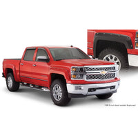 Bushwacker 40957-02 Black Pocket/Rivet Style Smooth Finish 4-Piece Fender Flare Set for 2019 Chevrolet Silverado 1500 LD 2014-2018 Silverado 1500 2015-2019 Silverado 2500 HD/3500 HD; Fits 78.8/97.8 In. Bed