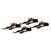 16' Black Cargo Straps with S-Hooks (500 lbs 4-Pack)