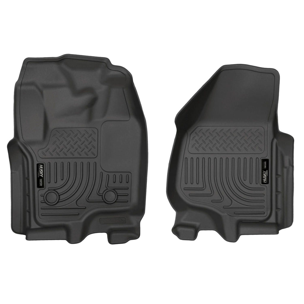Husky Liners 18701 | Husky Liners Front Floor Liners, Fits 12-16 SUPER DUTY F250/F350/F450 W/DS FOOT REST W/O MAN SHIFTER FRONT FLOOR LINERS BLACK