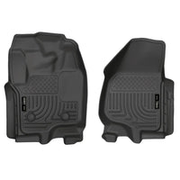 Husky Liners 18701 | Husky Liners Front Floor Liners, Fits 12-16 SUPER DUTY F250/F350/F450 W/DS FOOT REST W/O MAN SHIFTER FRONT FLOOR LINERS BLACK