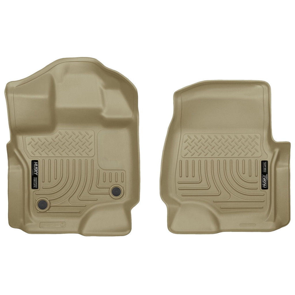Husky Liners 18363 | Husky Liners Front Floor Liners, Fits 15-C F150 SUPERCREW/SUPERCAB FRONT FLOOR LINERS WEATHERBEATER SERIES TAN
