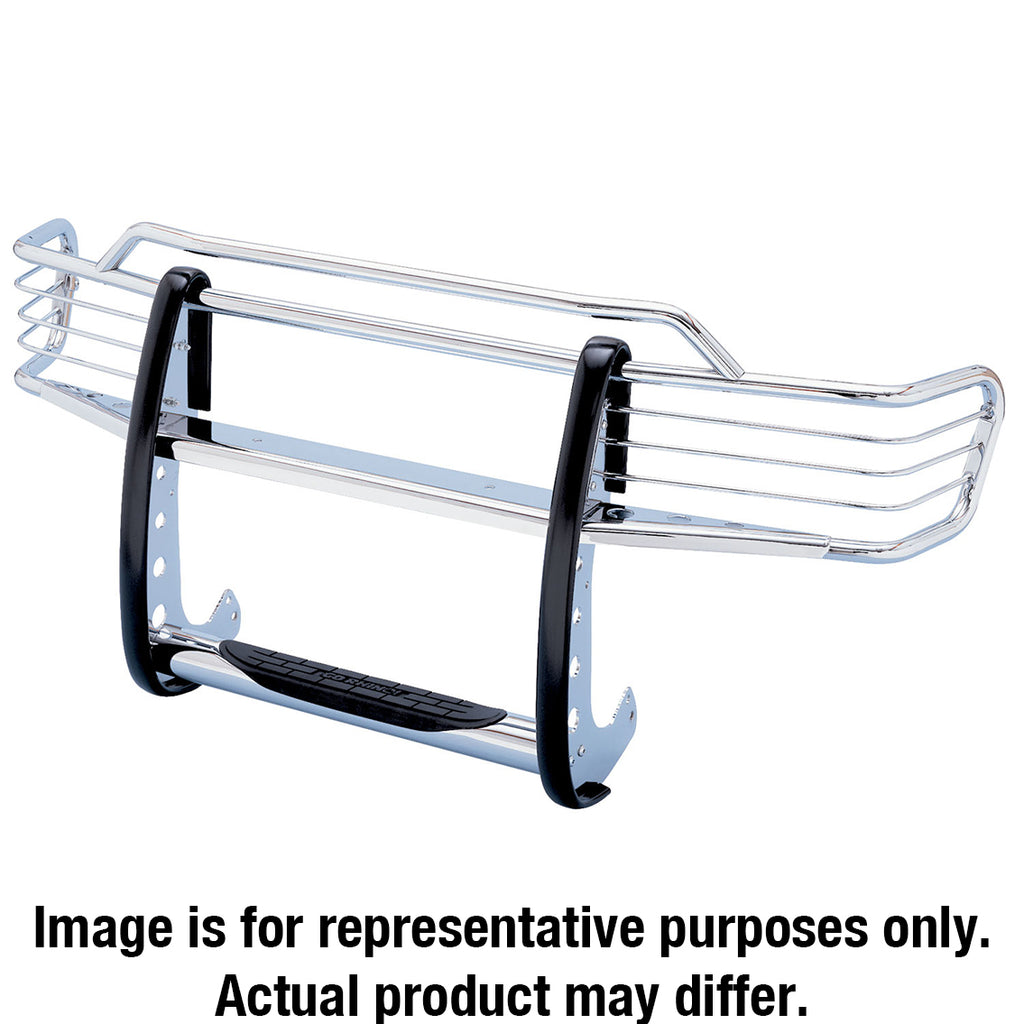 3000 Series StepGuard Grille Guard with Brush Guards, Chrome finish