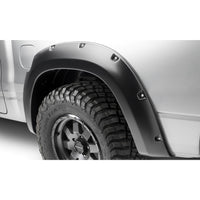 Bushwacker 50054-02 Black Pocket/Rivet Style Smooth Finish Rear Fender Flares for 2019-2022 Ram 1500; Will not fit Rebel and TRX models