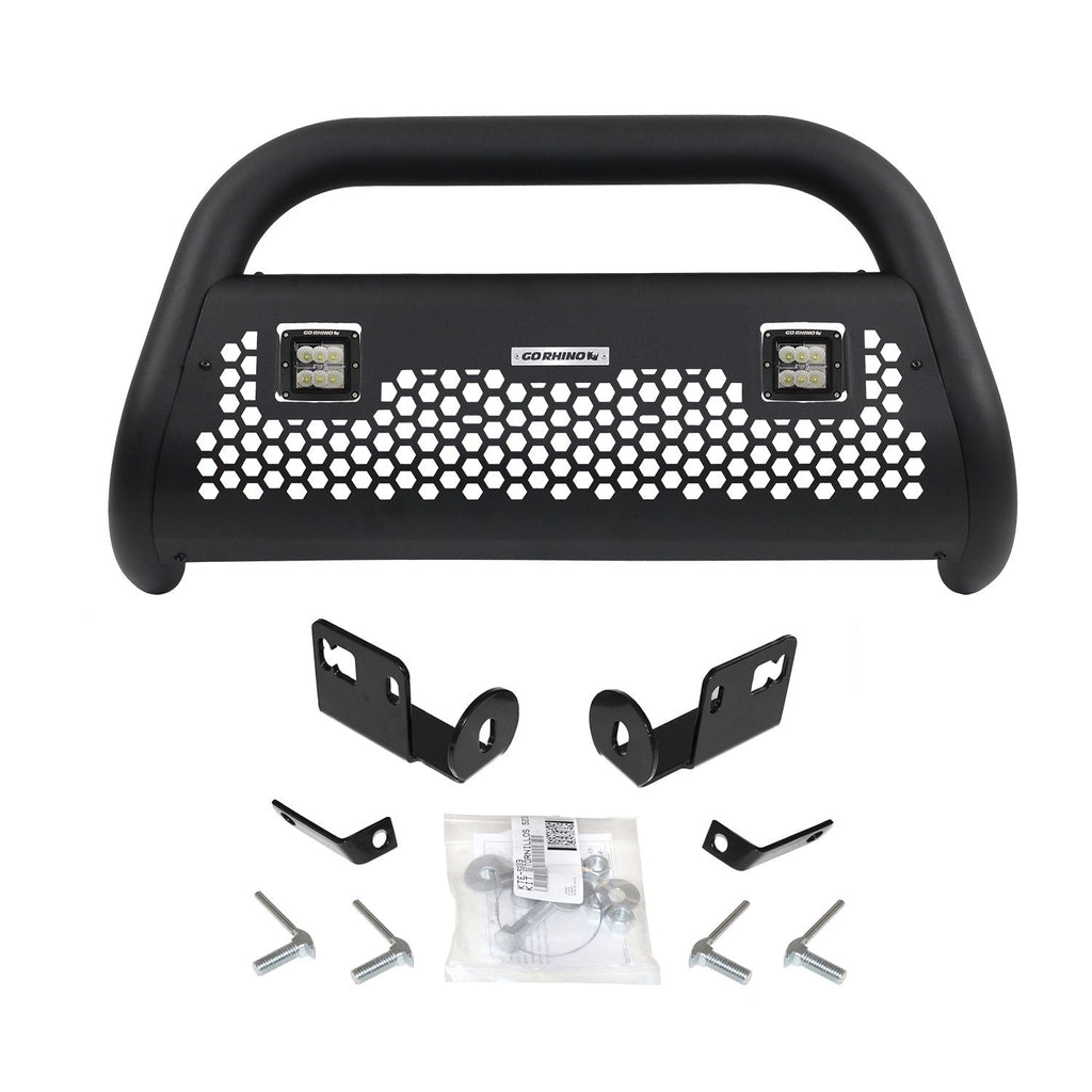 Go Rhino - 55172LT - RC2 LR Bull Bar with 2 Go Rhino Branded 3in Cube Lights & Brackets