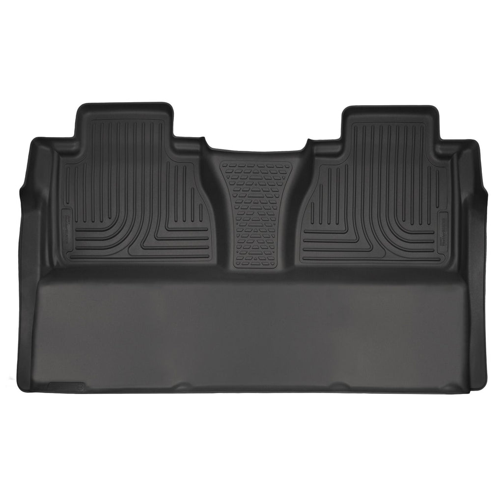 Husky Liners 19581 | Husky Liners 2nd Seat Floor Liner (Full Coverage), Fits 14-C TUNDRA CREWMAX CAB 2ND SEAT FLOOR LINER WEATHERBEATER SERIES BLACK