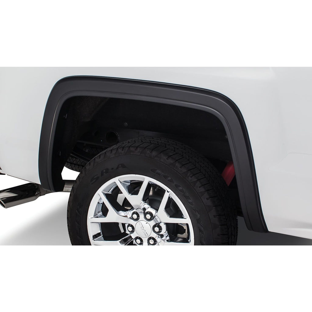 Bushwacker 40084-02 Black OE-Style Smooth Finish Rear Fender Flares for 2007-2013 GMC Sierra 1500; Fits 69.3 In. Bed