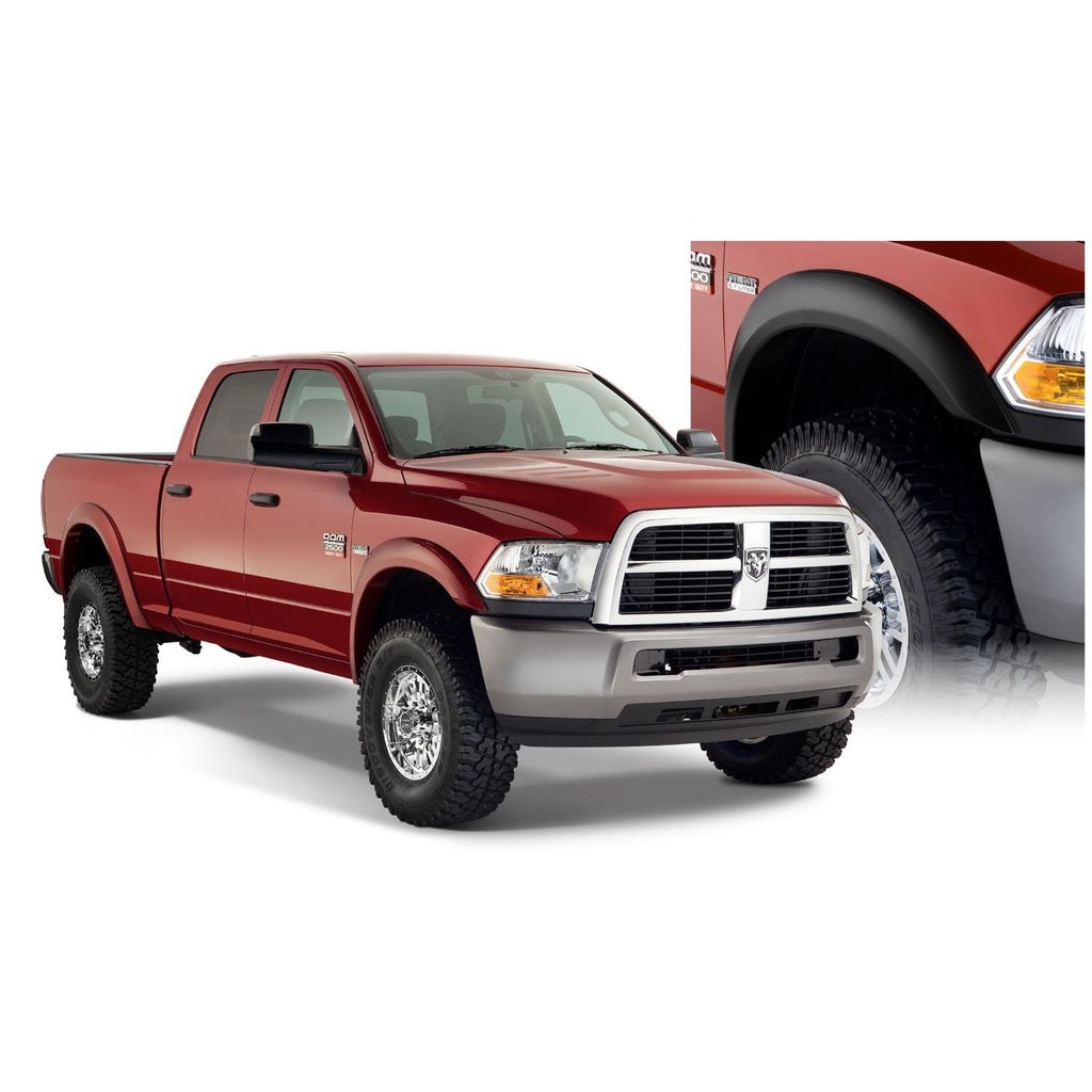 Bushwacker 50918-02 Black Extend-A-Fender Style Smooth Finish 4-Piece Fender Flare Set for 2010-2018 Dodge Ram 2500/3500 (Includes Dually)