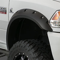Bushwacker 40091-02 Black Max Coverage Pocket/Rivet Style Smooth Finish Front Fender Flares for 2019 Chevrolet Silverado 1500 LD 2014-2018 Silverado 1500; 2015-2019 Silverado 2500HD 3500HD; Fits 78.8/97.8 In. Bed