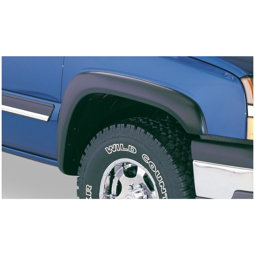 Bushwacker 40001-01 Black Extend-A-Fender Style Smooth Finish Front Fender Flares for 1973-1987 Chevrolet/GMC C/K 1500; 73-91 Blazer; 75-80 K10/K20 Suburban; 73-80 Jimmy; 75-78 GMC C15/C25
