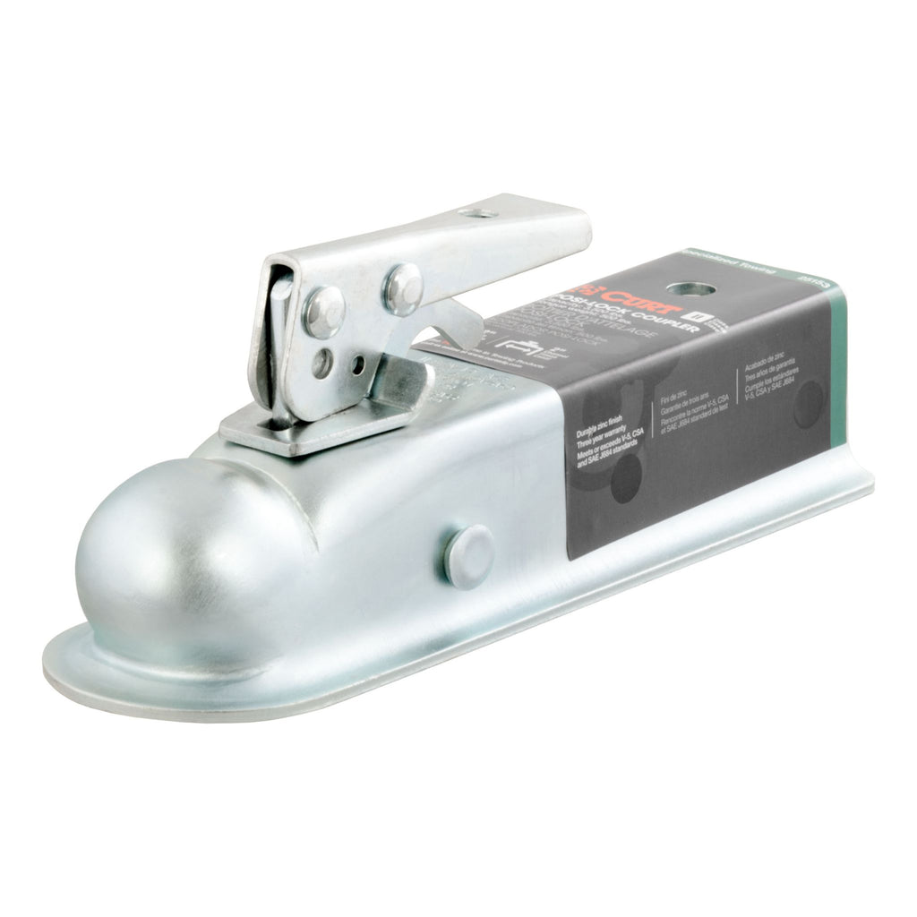 2" Straight-Tongue Coupler with Posi-Lock (2" Channel 3500 lbs Zinc)