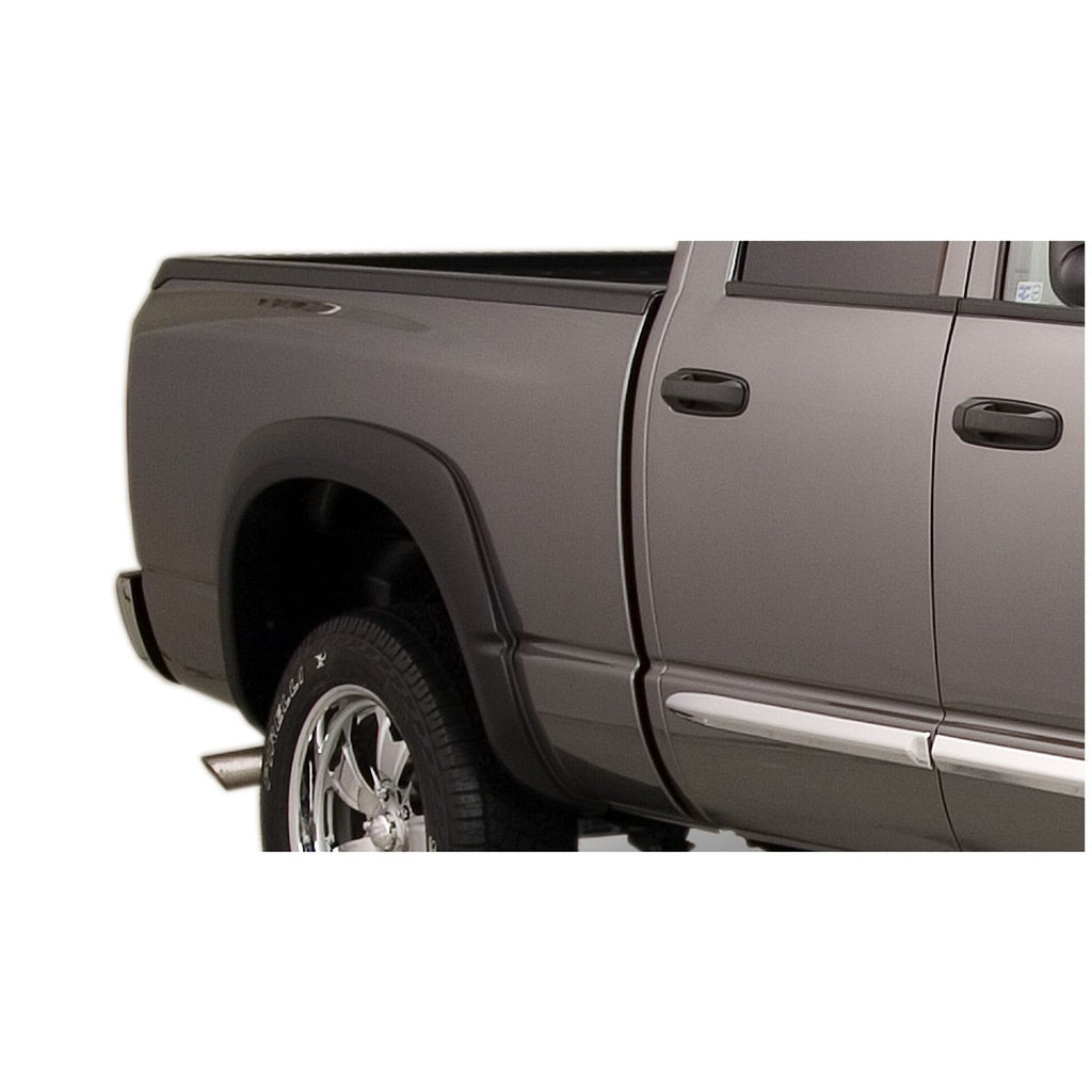 Bushwacker 50022-02 Black OE-Style Smooth Finish Rear Fender Flares for 2006-2008 Dodge Ram 1500; 2006-2009 Ram 2500 3500; Fits 75.9/76.3 In. Bed