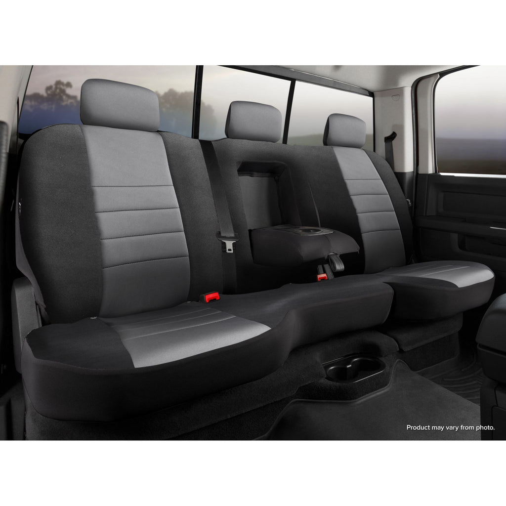 FIA-NP92-54 GRAY | 19-C RAM 2500/3500 NP REAR 40/60 SEAT COVER BLACK W/GRAY CENTER PANEL